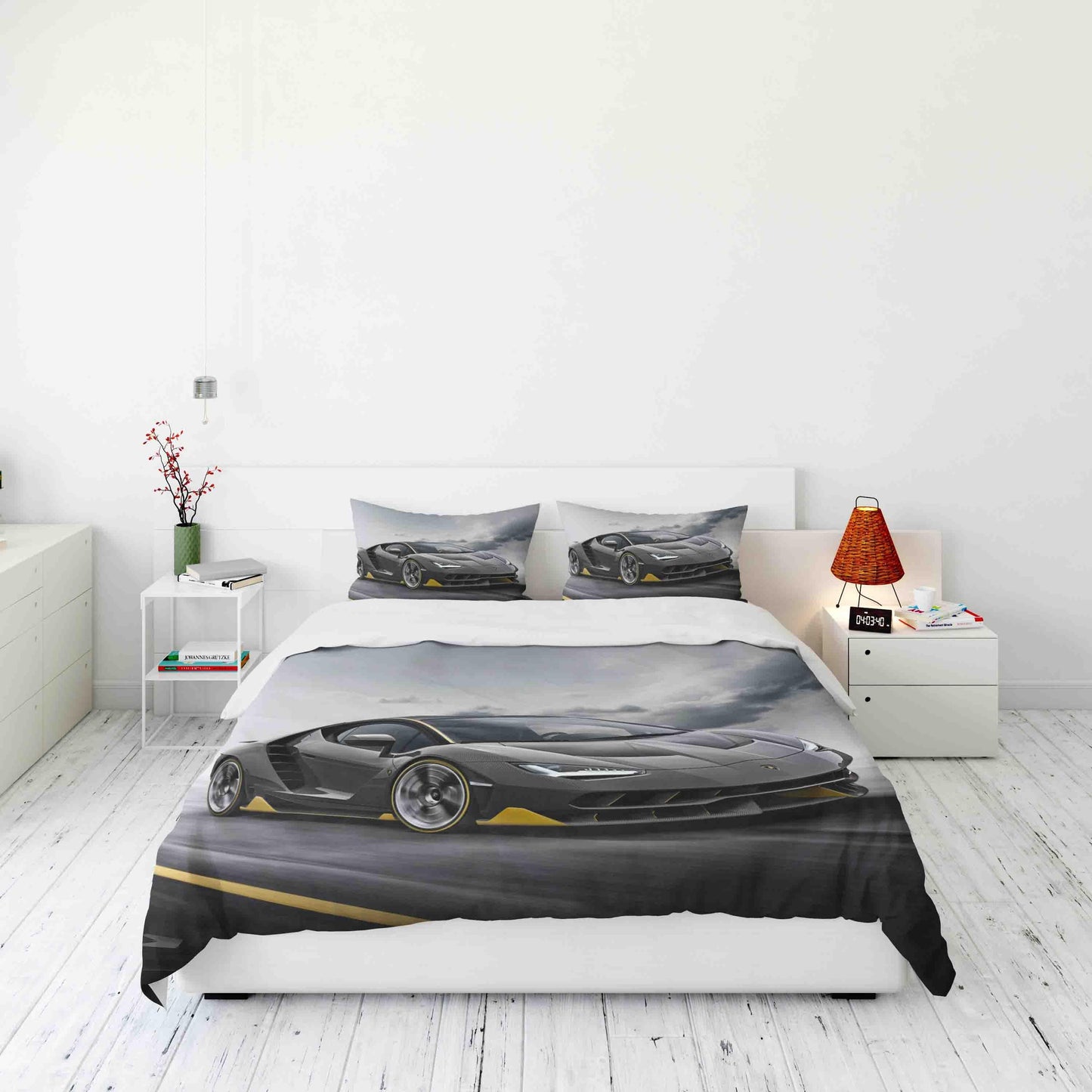 3D Black Super Car Quilt Cover Set Bedding Set Duvet Cover Pillowcases JN 1181