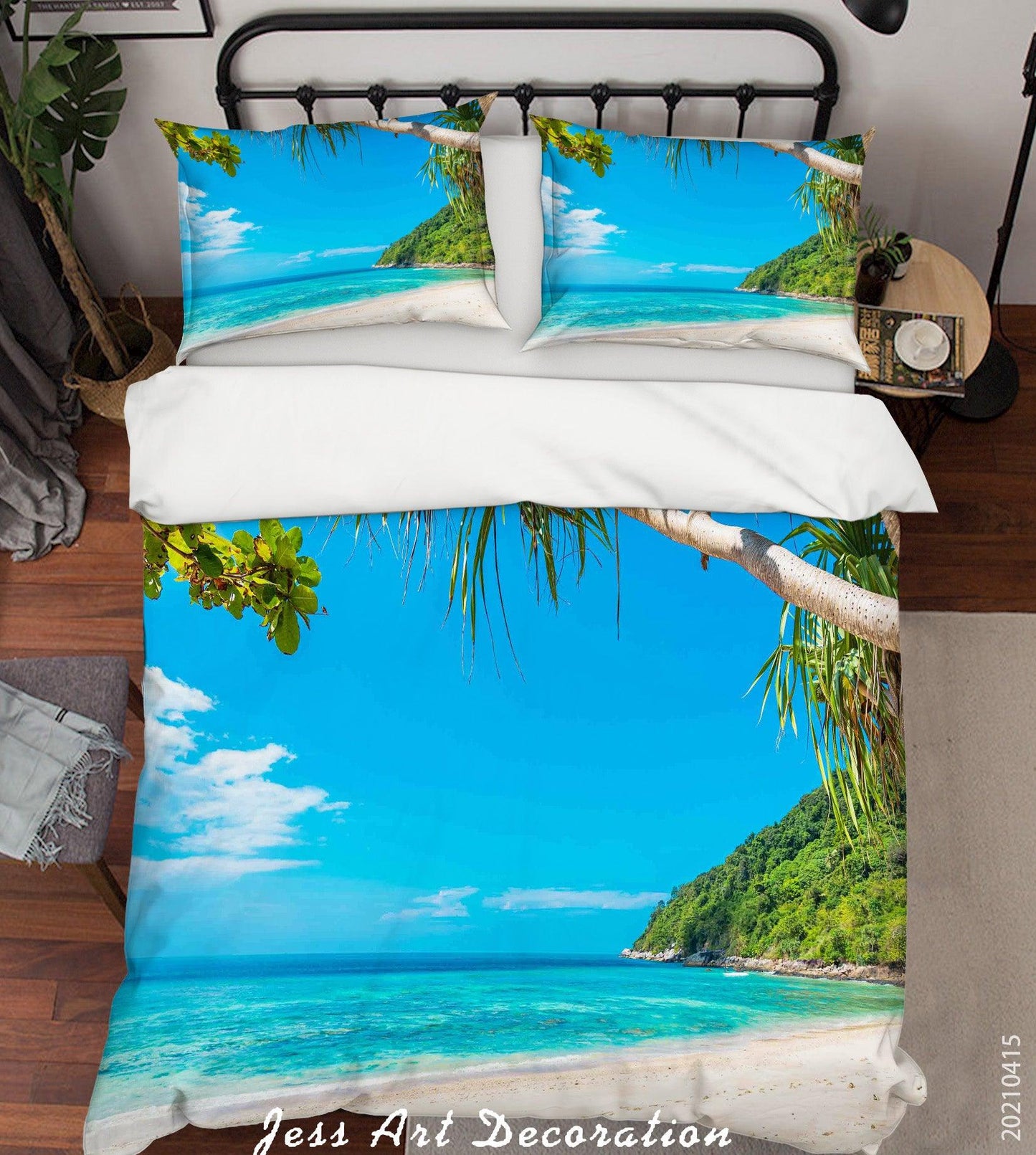 3D Blue Sky Beach Forest Quilt Cover Set Bedding Set Duvet Cover Pillowcases 86