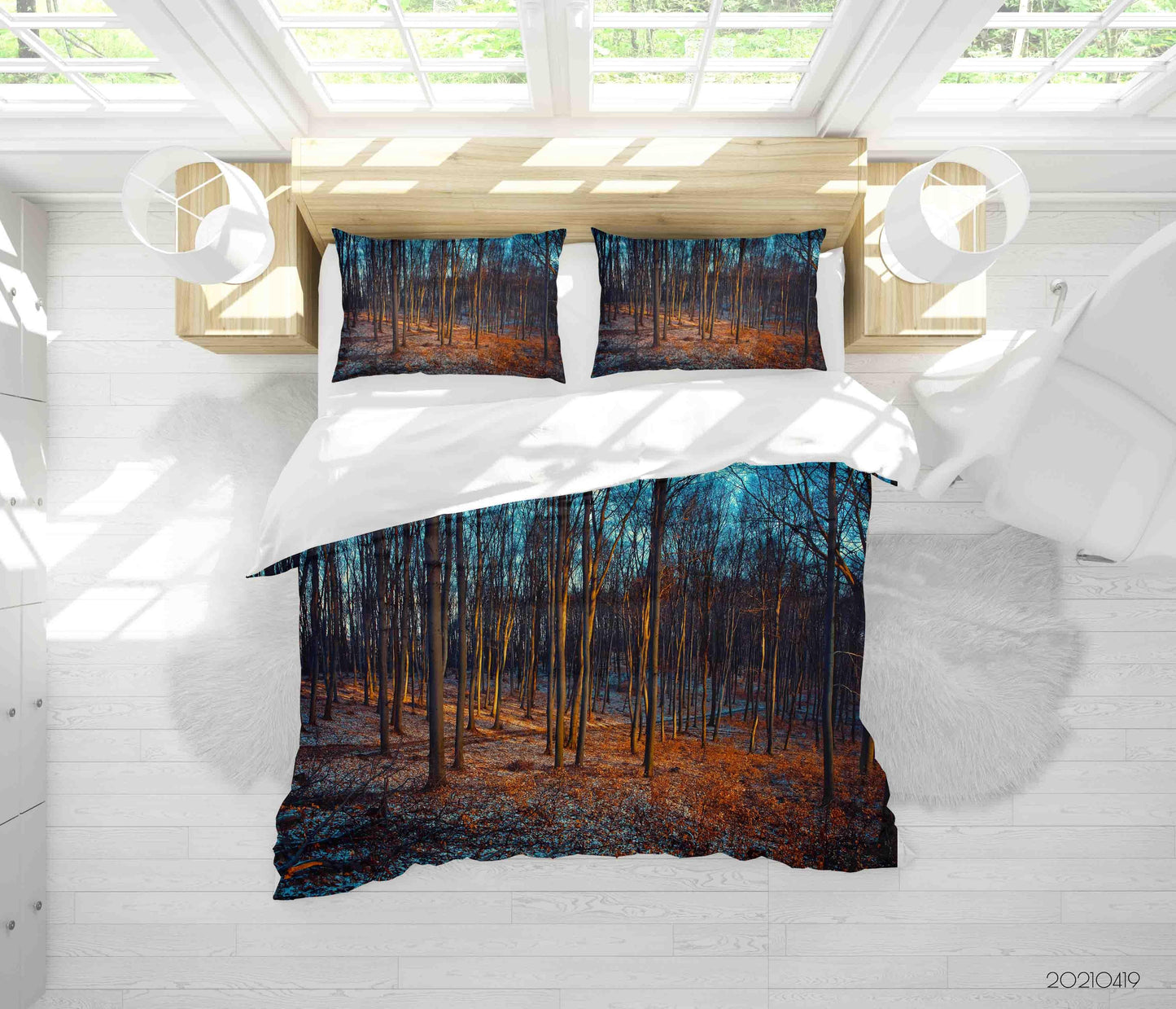 3D Autumn Forest Landscape Quilt Cover Set Bedding Set Duvet Cover Pillowcases 131