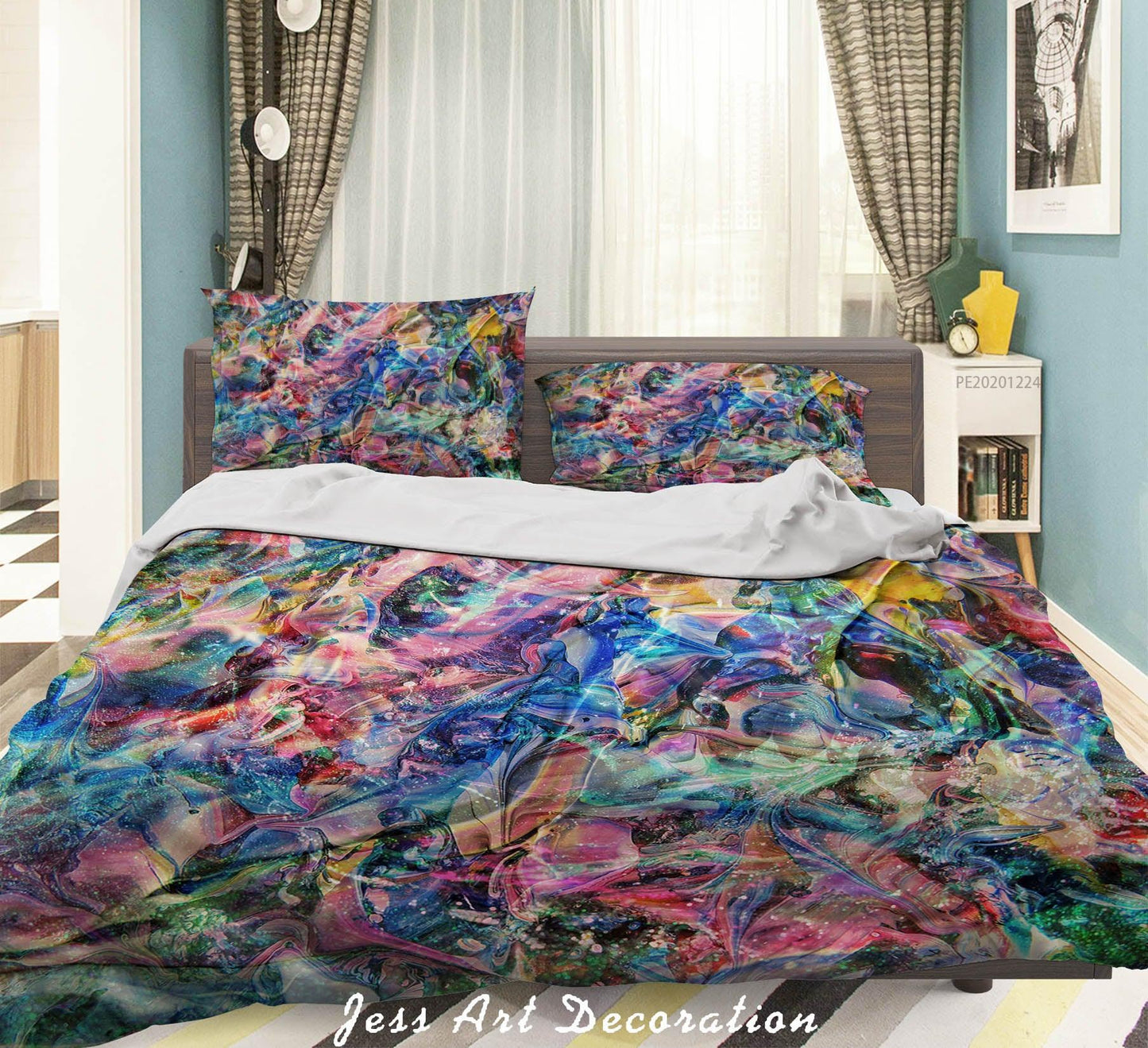 3D Abstract Watercolor Marble Quilt Cover Set Bedding Set Duvet Cover Pillowcases 87 LQH