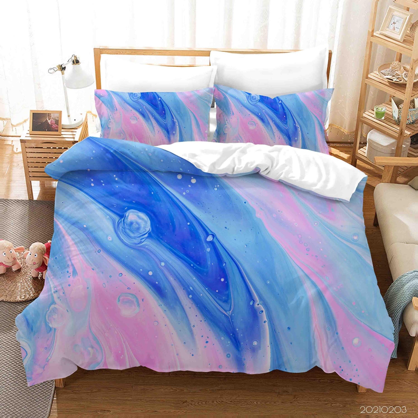 3D Abstract Blue Brown Marble Quilt Cover Set Bedding Set Duvet Cover Pillowcases 35