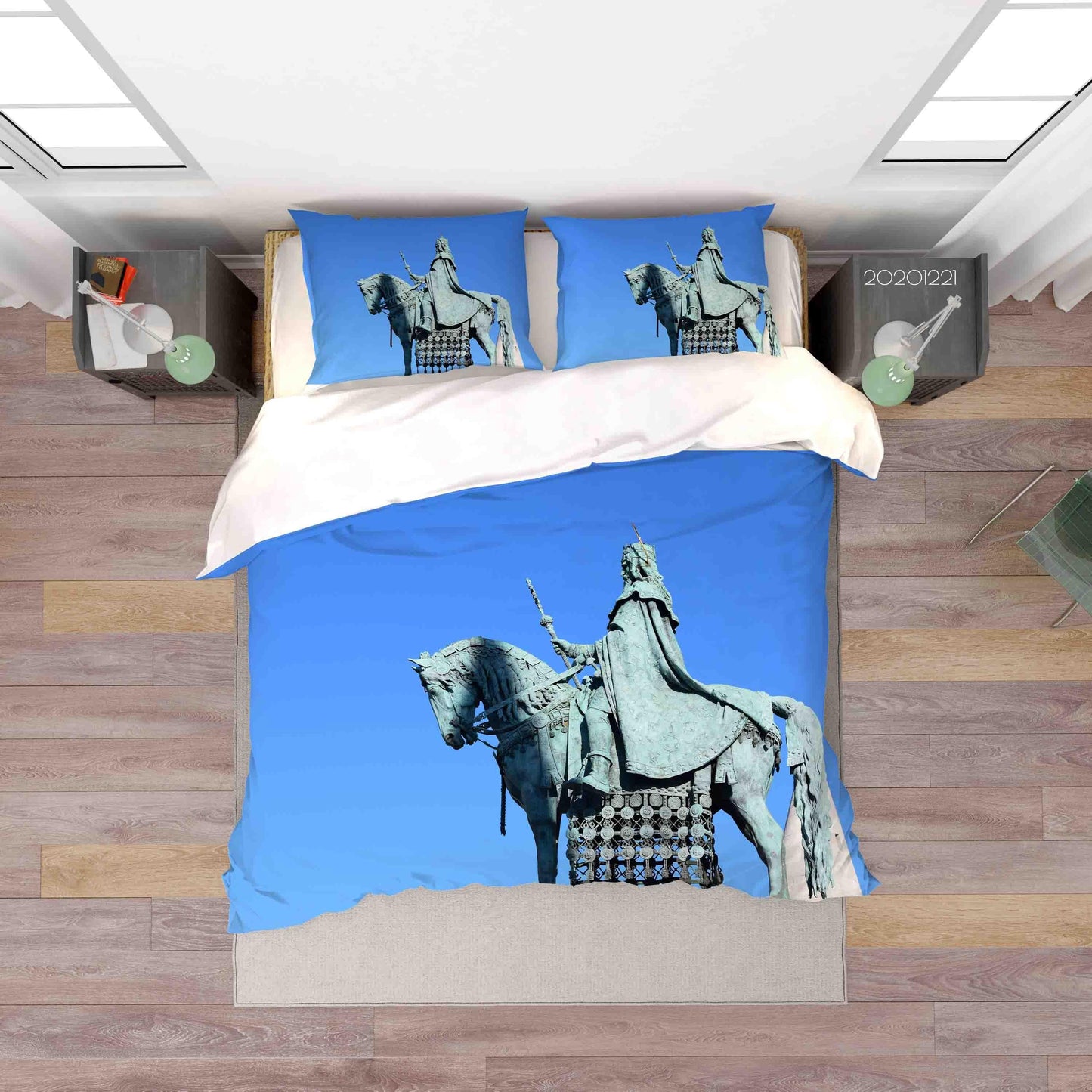 3D Blue Sky Statue Pattern Quilt Cover Set Bedding Set Duvet Cover Pillowcases 224 LQH