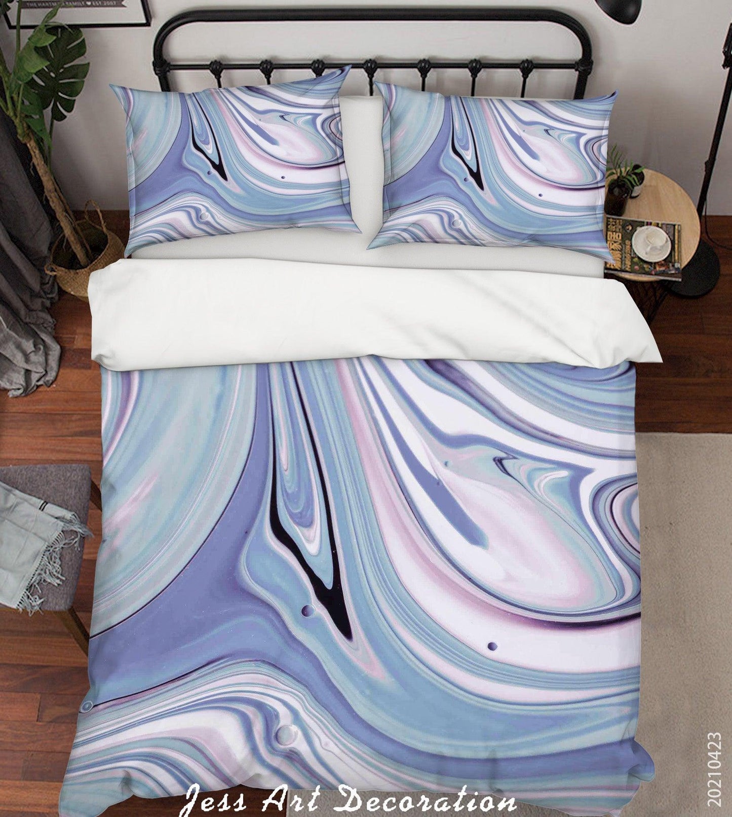 3D Abstract Marble Texture Quilt Cover Set Bedding Set Duvet Cover Pillowcases 45