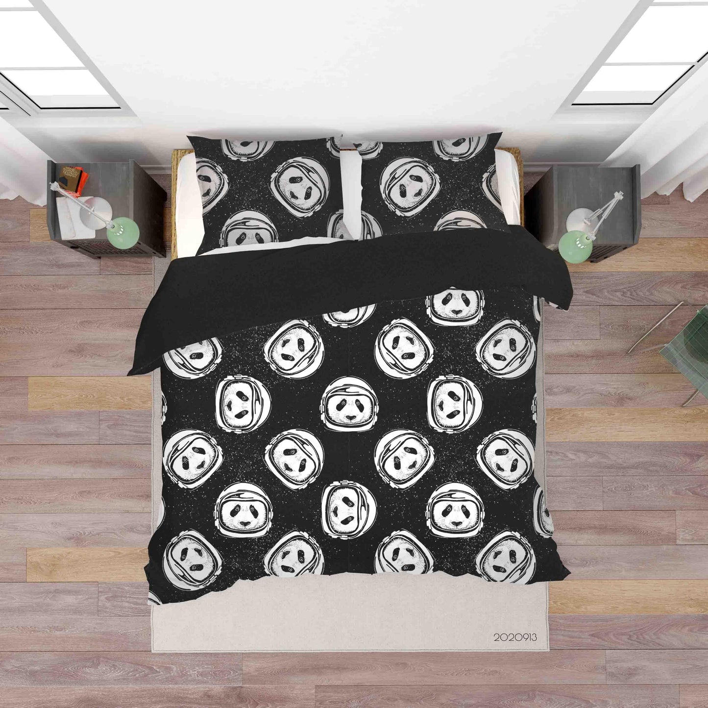 3D Astronaut Helmet Space Travel Quilt Cover Set Bedding Set Duvet Cover Pillowcases WJ 1802