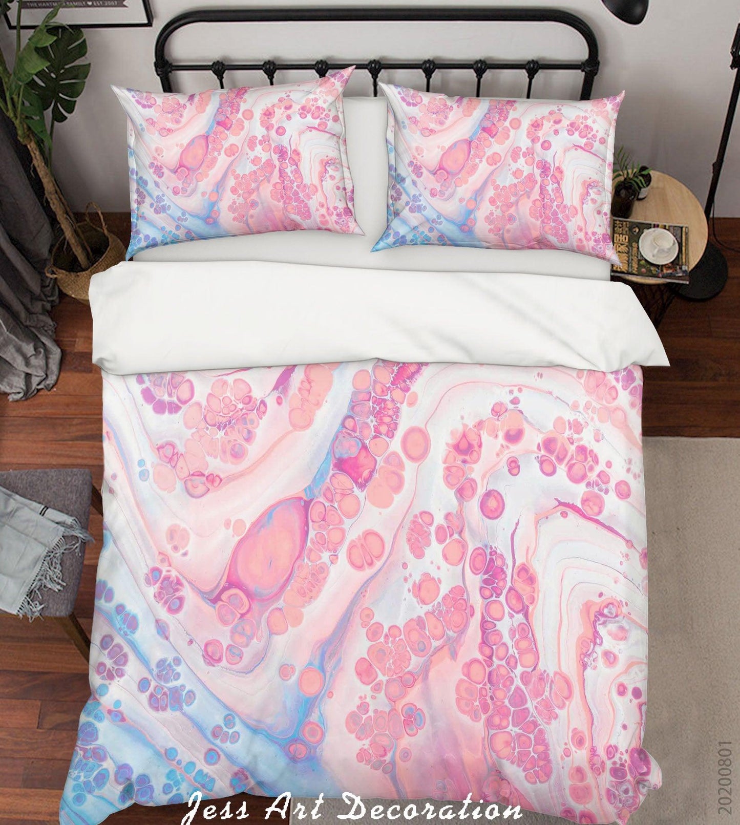 3D Abstract Pink Illusion Quilt Cover Set Bedding Set Duvet Cover Pillowcases LXL 268