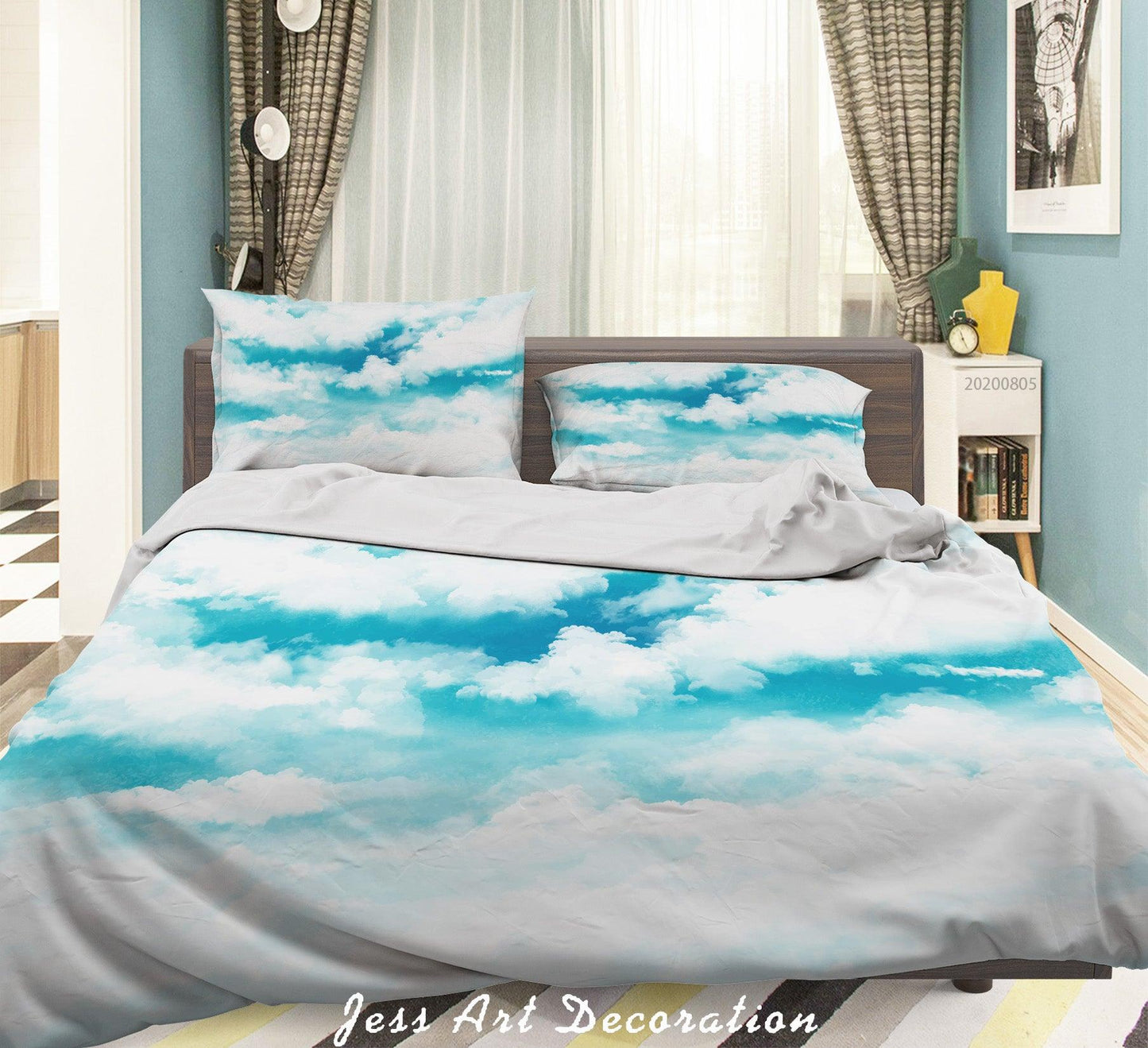 3D Blue Sky Cloud Quilt Cover Set Bedding Set Duvet Cover Pillowcases LXL 7