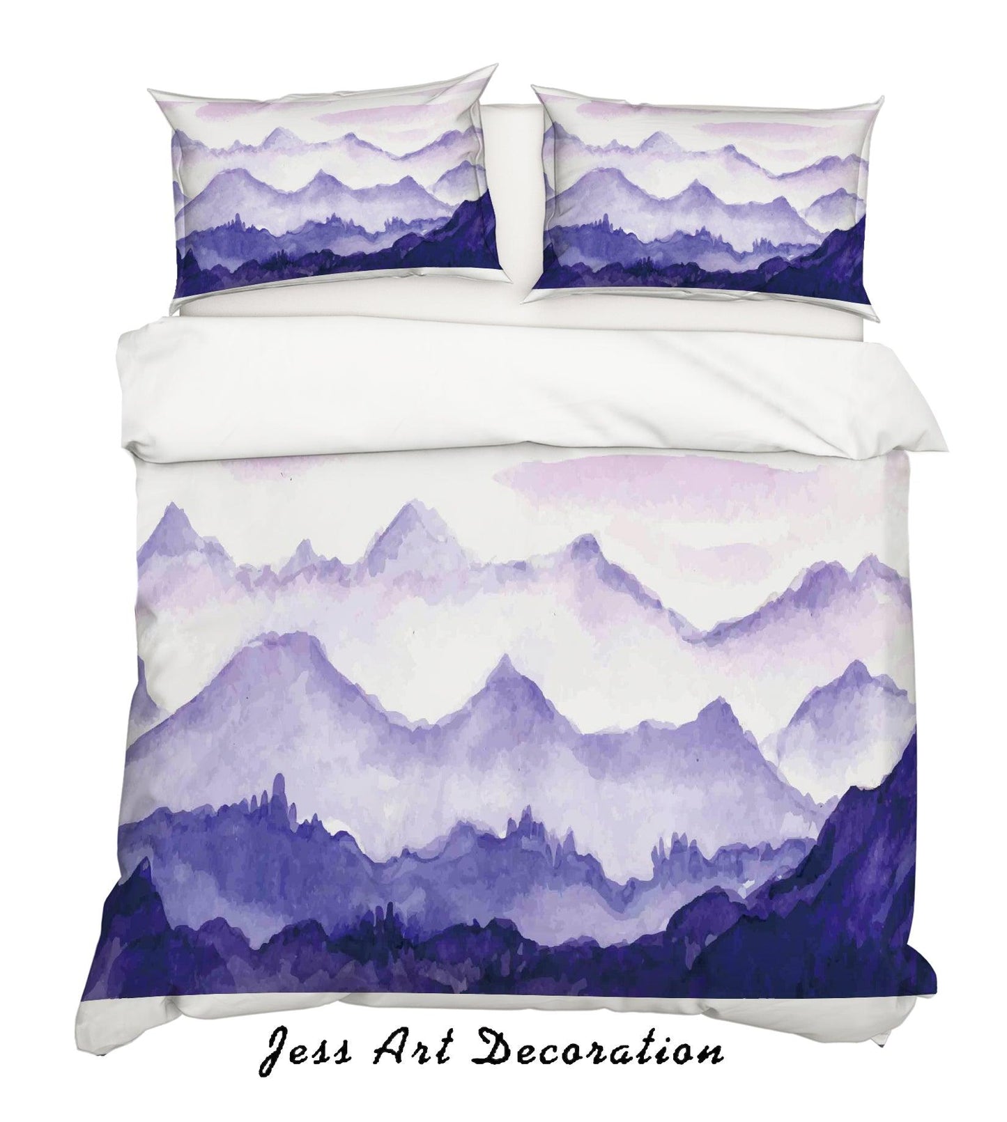 3D Cartoon Mountain Purple Quilt Cover Set Bedding Set Pillowcases 17