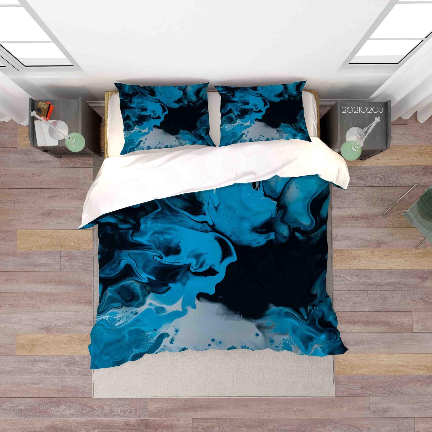 3D Abstract Blue Marble Texture Quilt Cover Set Bedding Set Duvet Cover Pillowcases 47