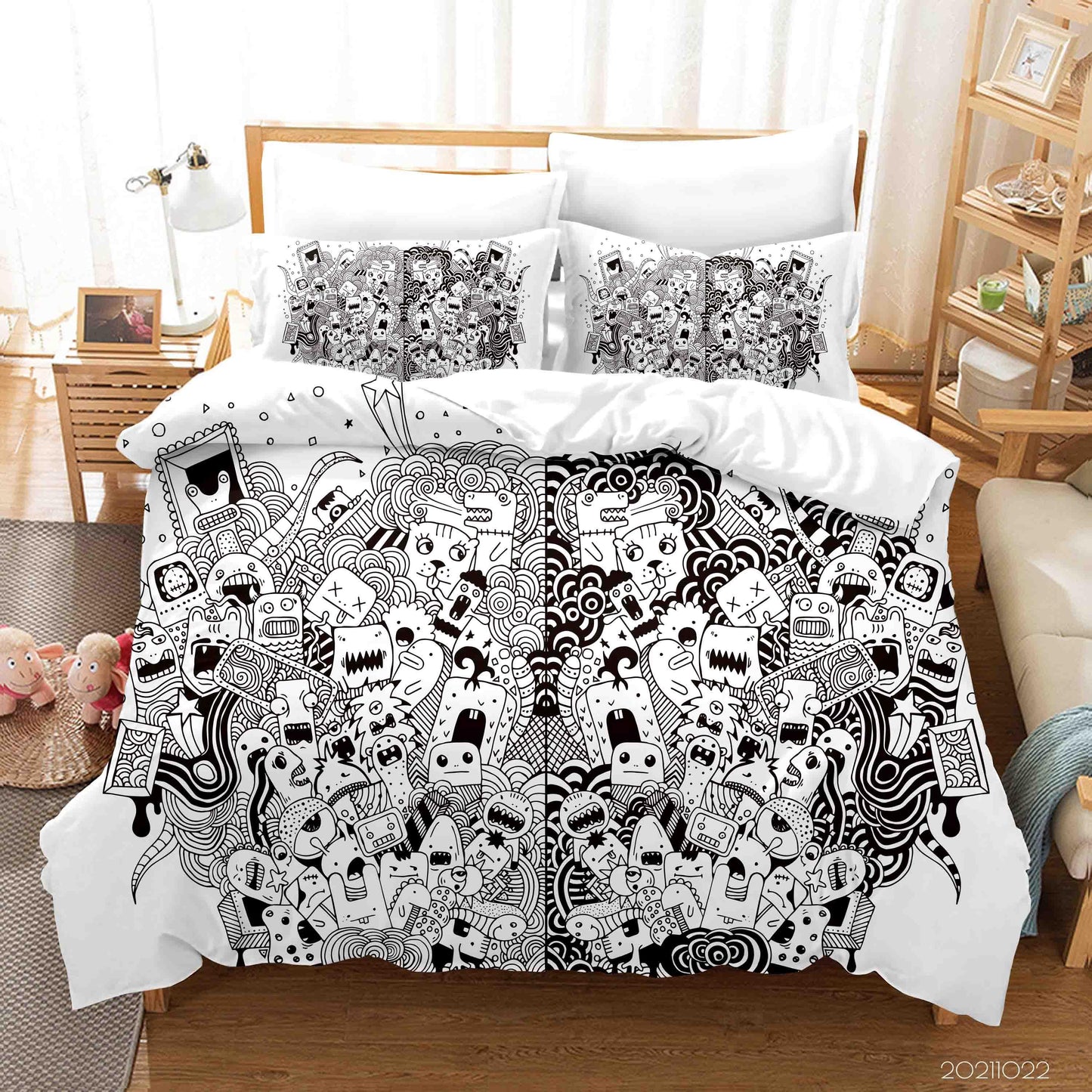 3D Abstract Monster Graffiti Quilt Cover Set Bedding Set Duvet Cover Pillowcases 30