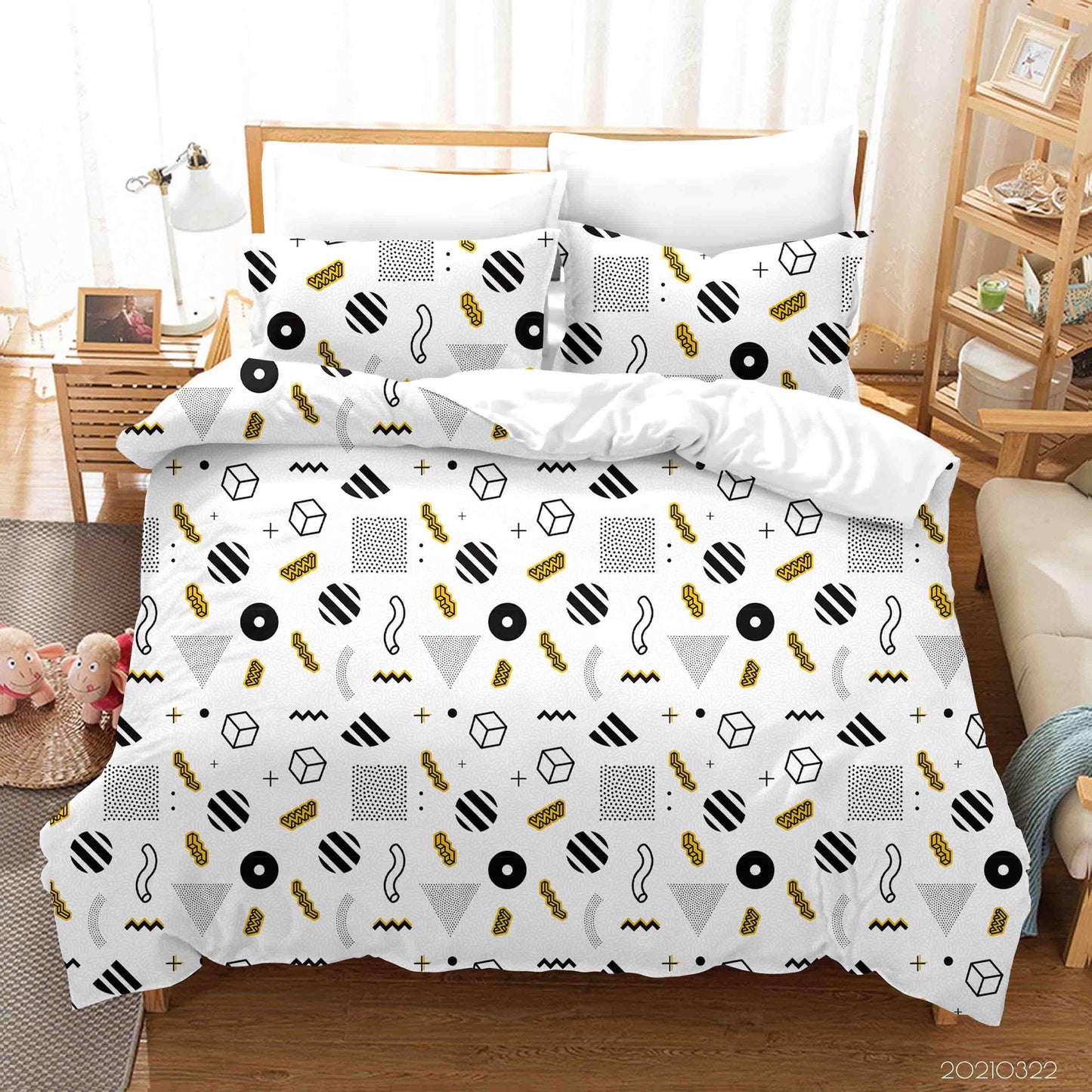 3D Abstract Geometric Pattern Quilt Cover Set Bedding Set Duvet Cover Pillowcases 119