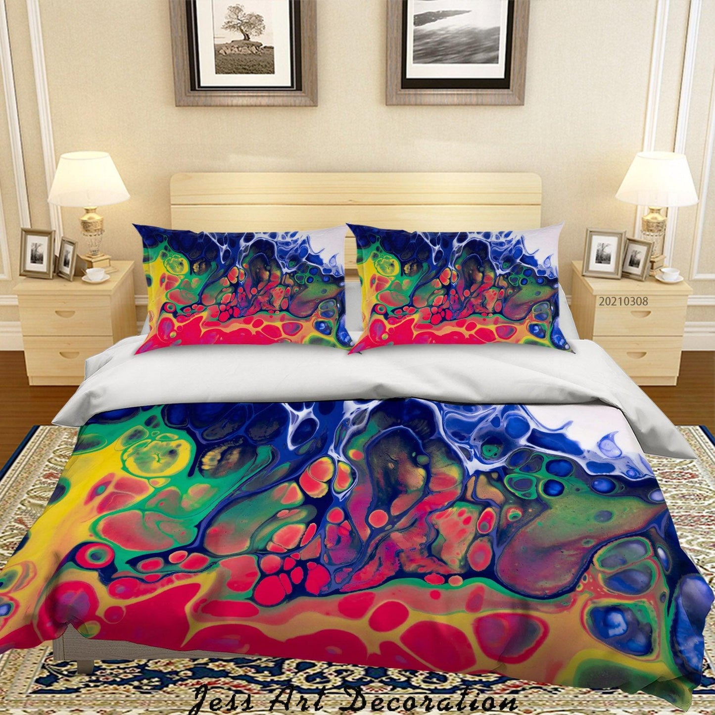 3D Abstract Colorful Marble Texture Quilt Cover Set Bedding Set Duvet Cover Pillowcases 259