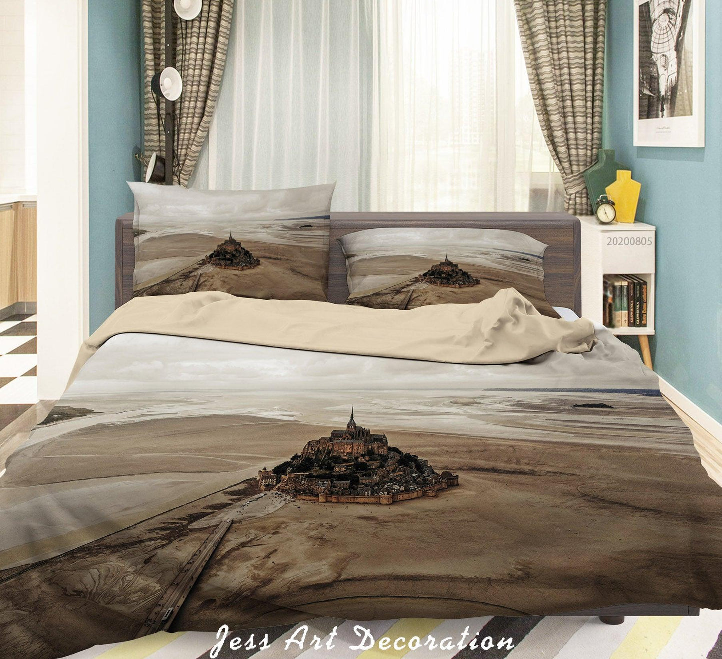 3D Beach Castle Scenery Quilt Cover Set Bedding Set Duvet Cover Pillowcases LXL 74