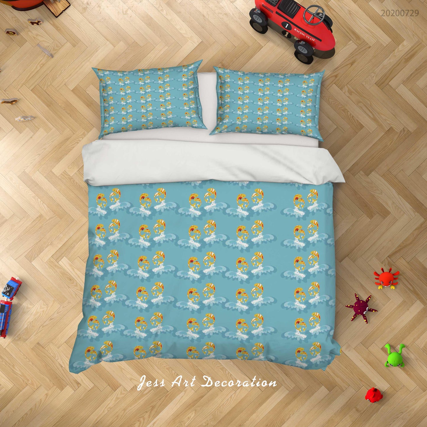 3D Blue Cloud Animal Quilt Cover Set Bedding Set Duvet Cover Pillowcases LXL 136