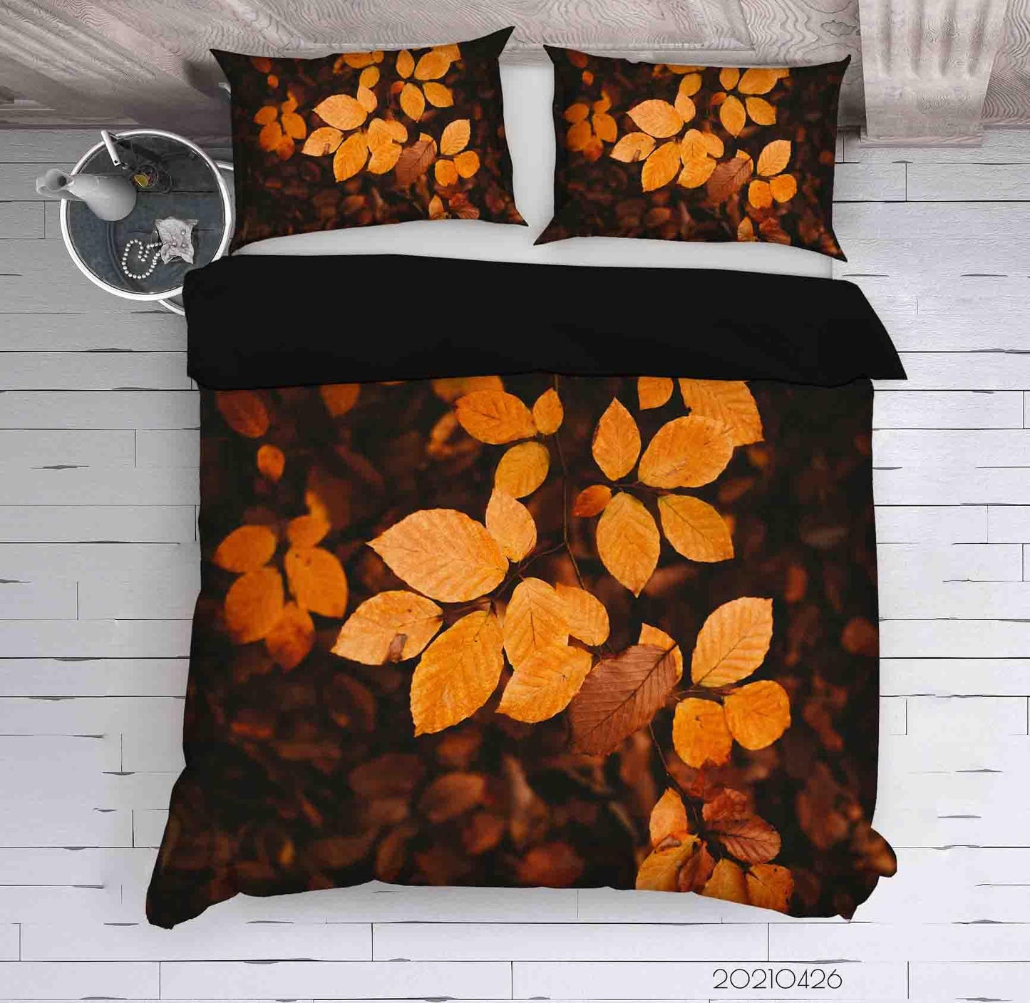 3D Autumn Leaf Quilt Cover Set Bedding Set Duvet Cover Pillowcases 304