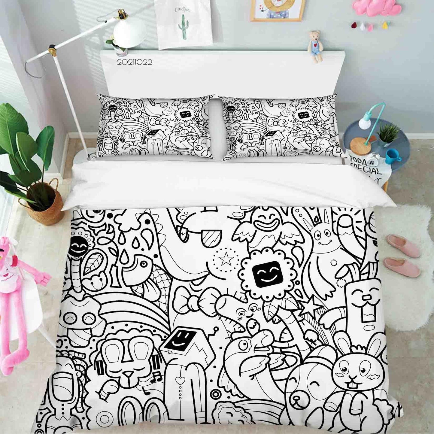 3D Abstract Monster Graffiti Quilt Cover Set Bedding Set Duvet Cover Pillowcases 32
