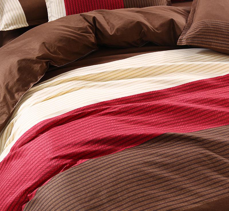 3D Brown Stripe Quilt Cover Set Bedding Set Pillowcases 37