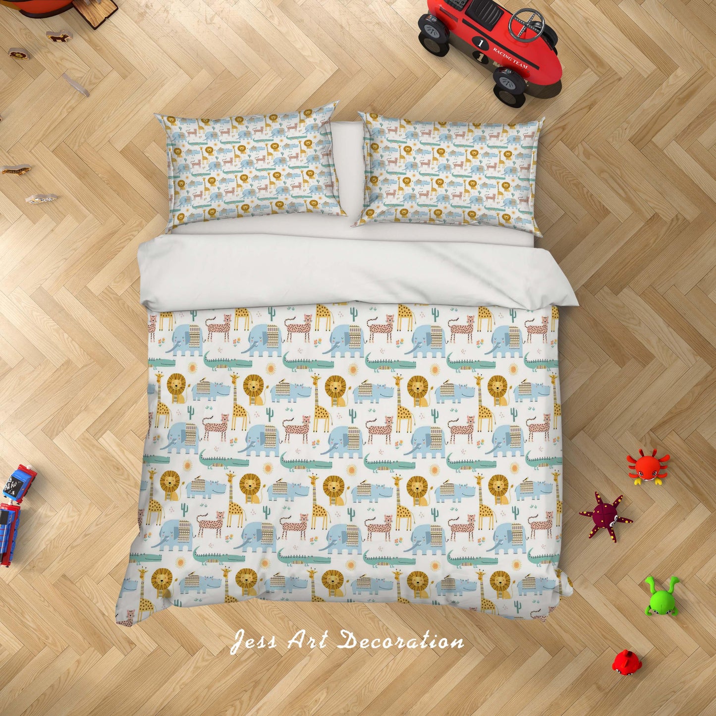 3D Animal Lion Giraffe Crocodile Quilt Cover Set Bedding Set Duvet Cover Pillowcases A044 LQH