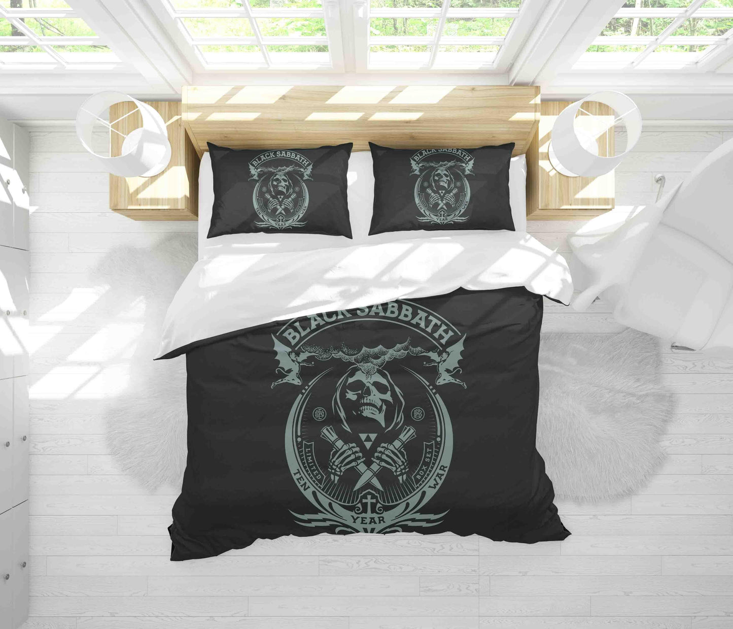 3D Black Sabbath Skull Quilt Cover Set Bedding Set Duvet Cover Pillowcases SF74