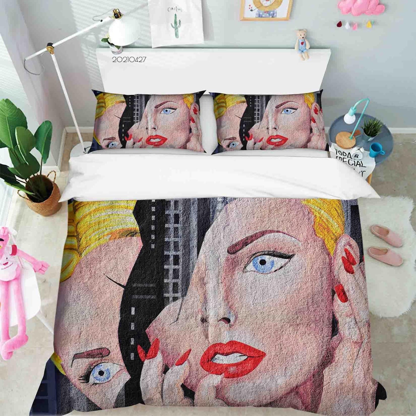 3D Abstract Woman Graffiti Quilt Cover Set Bedding Set Duvet Cover Pillowcases 129