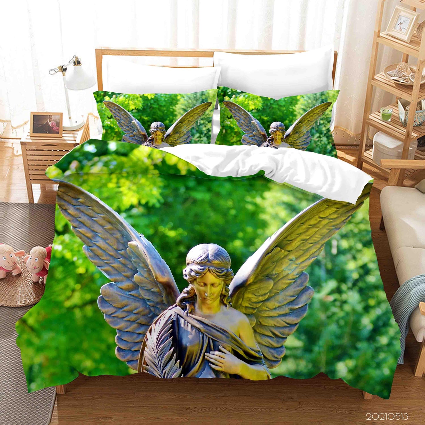 3D Art Angel Sculpture Quilt Cover Set Bedding Set Duvet Cover Pillowcases 197
