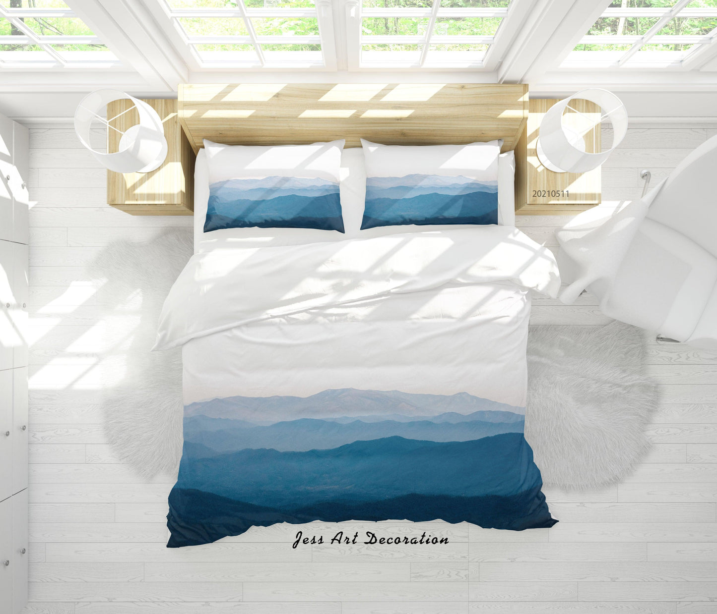 3D Blue Mountain Nature Landscape Quilt Cover Set Bedding Set Duvet Cover Pillowcases 18