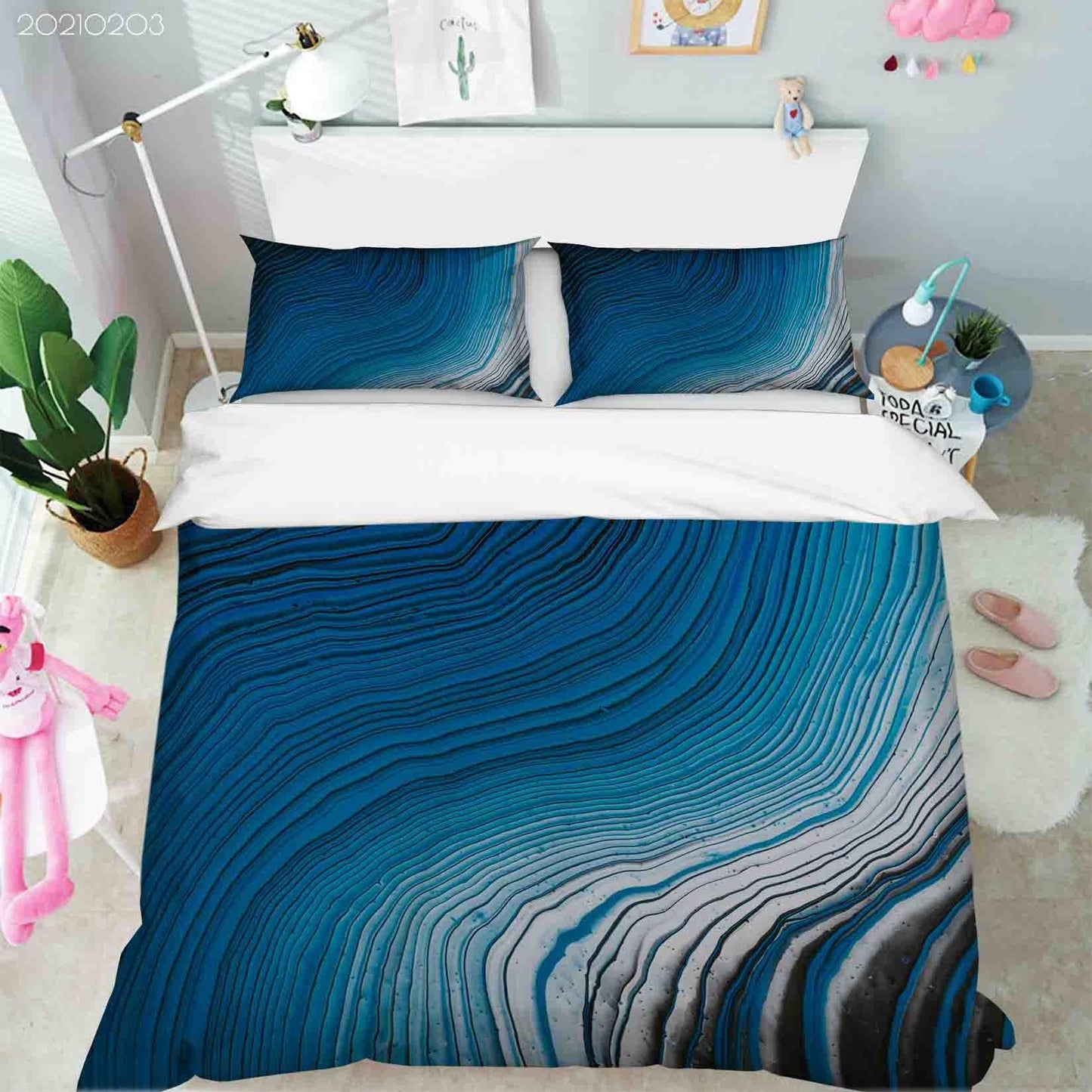 3D Abstract Blue Marble Texture Quilt Cover Set Bedding Set Duvet Cover Pillowcases 19