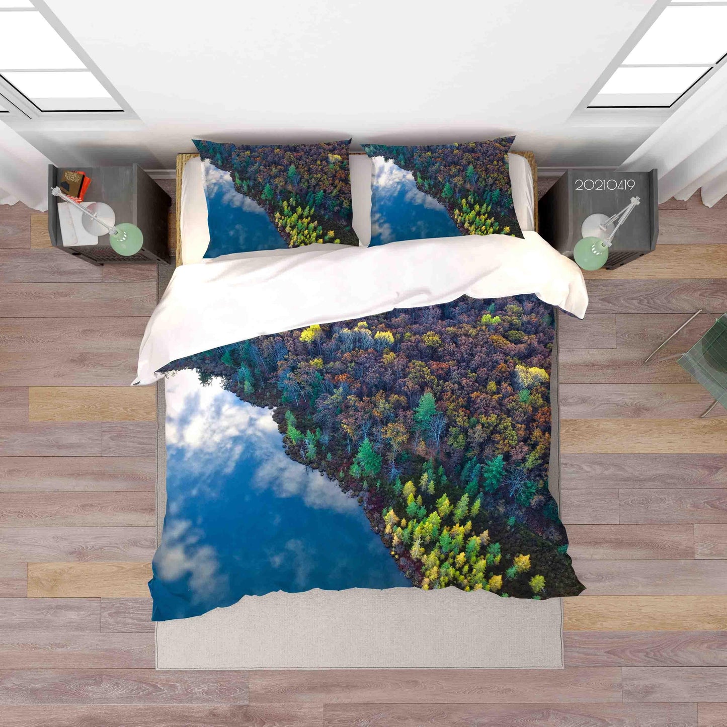3D Blue Sky Cloud Forest Quilt Cover Set Bedding Set Duvet Cover Pillowcases 106