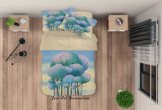 3D Blue Tree Painting Quilt Cover Set Bedding Set Duvet Cover Pillowcases A460 LQH