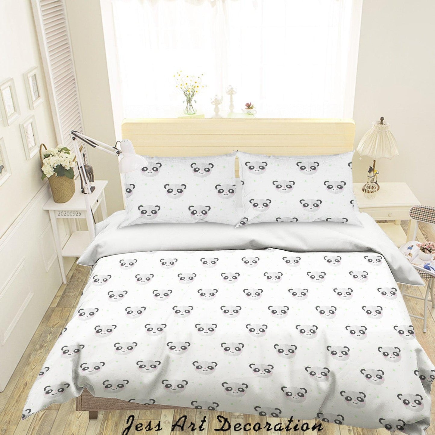 3D Cartoon Animal Panda Pattern Quilt Cover Set Bedding Set Duvet Cover Pillowcases WJ 6432