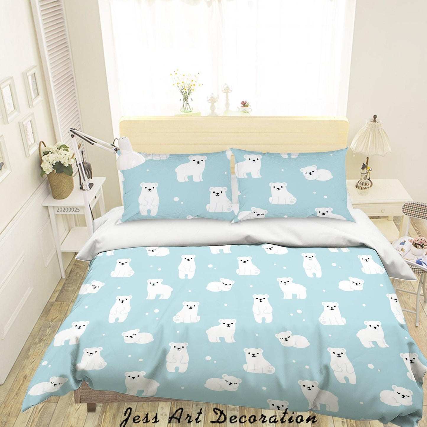3D Cartoon Animal Bear Pattern Quilt Cover Set Bedding Set Duvet Cover Pillowcases WJ 6436