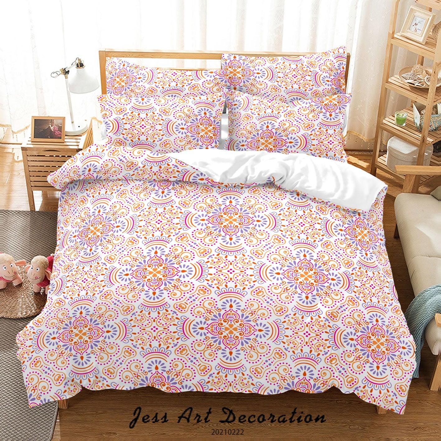 3D Abstract Pink Floral Quilt Cover Set Bedding Set Duvet Cover Pillowcases 208