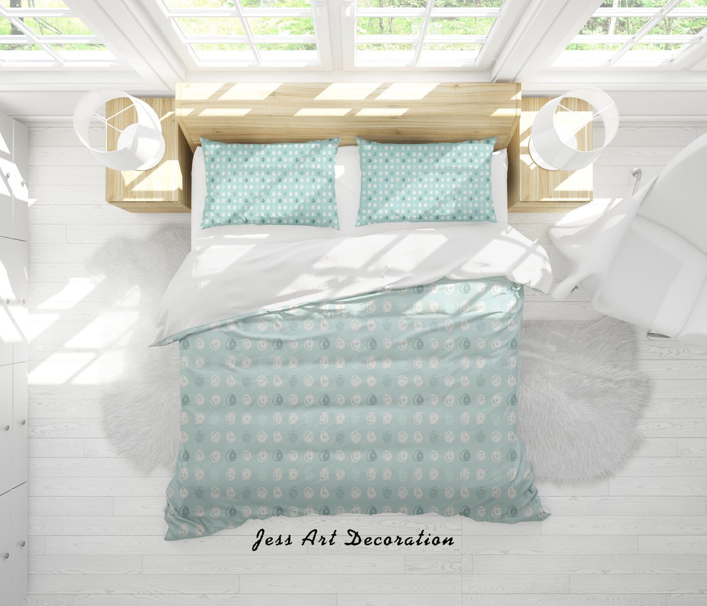 3D Blue Scribble Quilt Cover Set Bedding Set Duvet Cover Pillowcases SF14