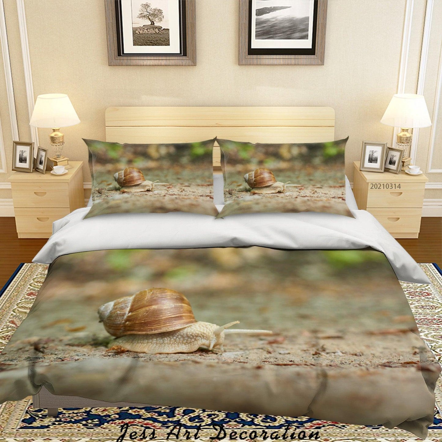 3D Animal Snail Pattern Quilt Cover Set Bedding Set Duvet Cover Pillowcases 205