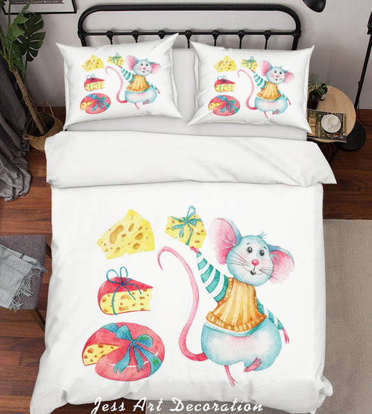 3D Cake Mouse Quilt Cover Set Bedding Set Duvet Cover Pillowcases SF72