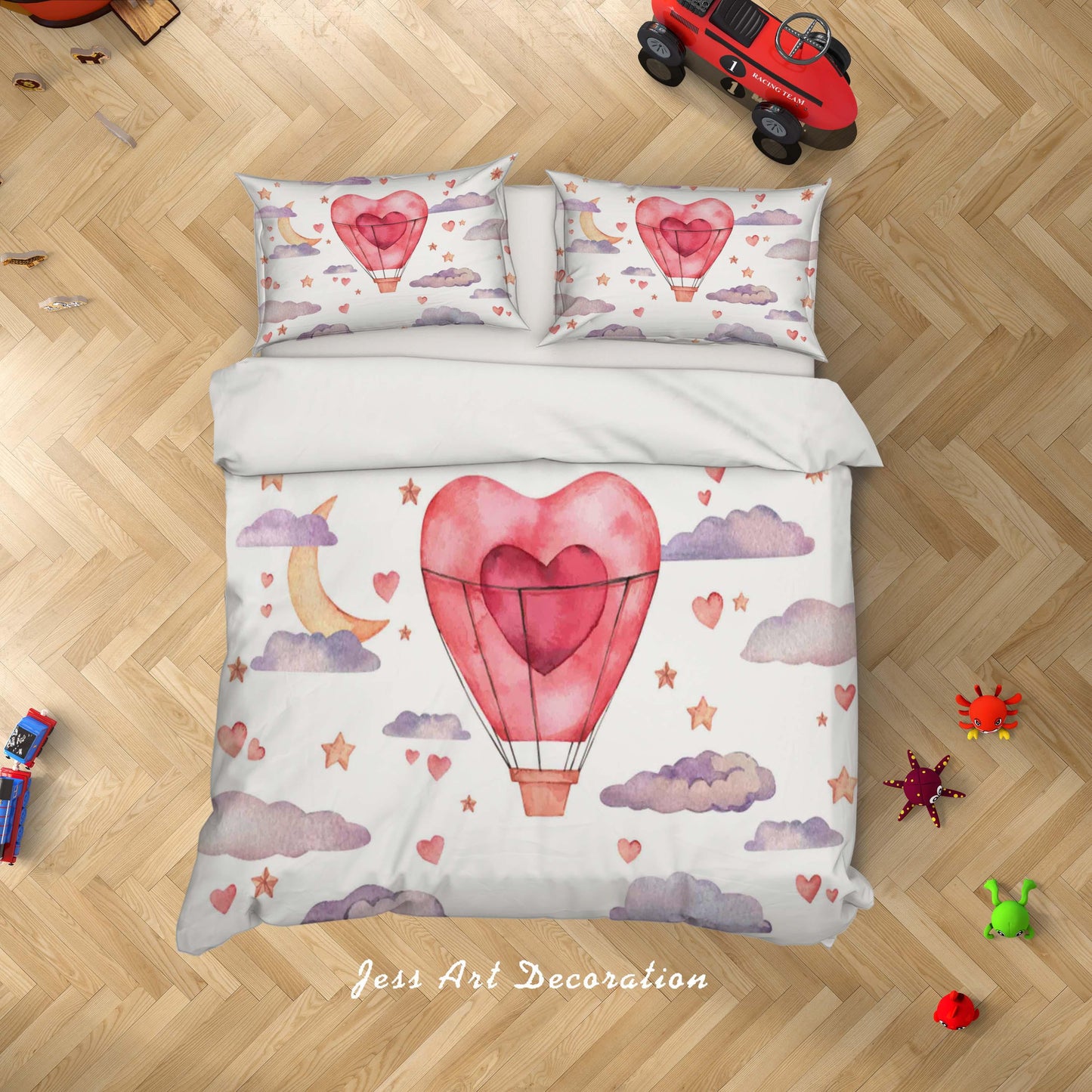 3D Cartoon Cloud Moon Balloon  Quilt Cover Set Bedding Set Duvet Cover Pillowcases A014 LQH