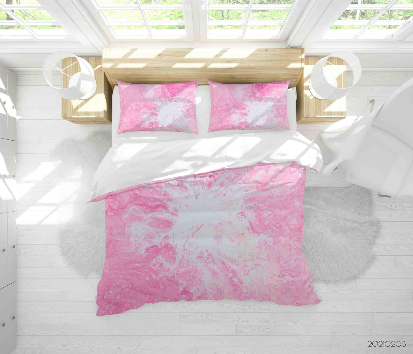 3D Abstract Pink Marble Texture Quilt Cover Set Bedding Set Duvet Cover Pillowcases 46