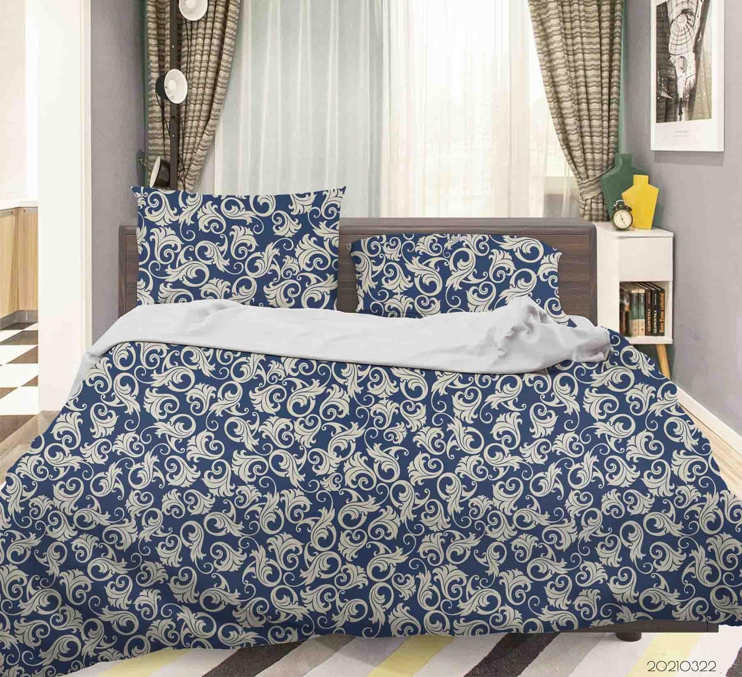 3D Baroque Pattern Quilt Cover Set Bedding Set Duvet Cover Pillowcases 86