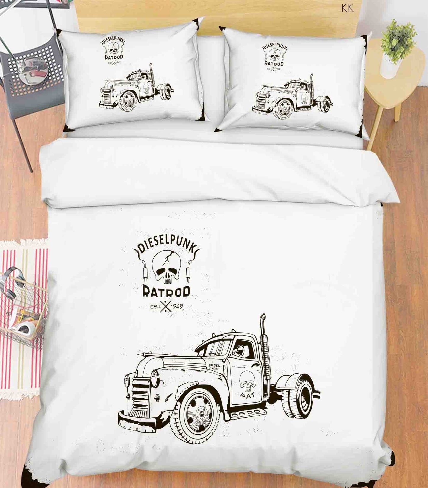 3D Automobile Letter Skull Quilt Cover Set Bedding Set Duvet Cover Pillowcase 383