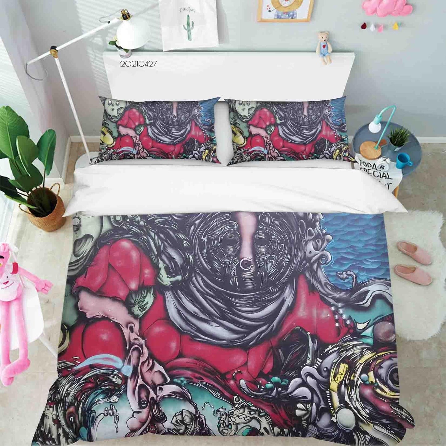 3D Abstract Art Graffiti Quilt Cover Set Bedding Set Duvet Cover Pillowcases 149