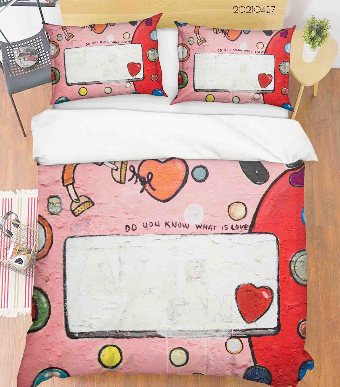 3D Abstract Street Colored Graffiti Quilt Cover Set Bedding Set Duvet Cover Pillowcases 111