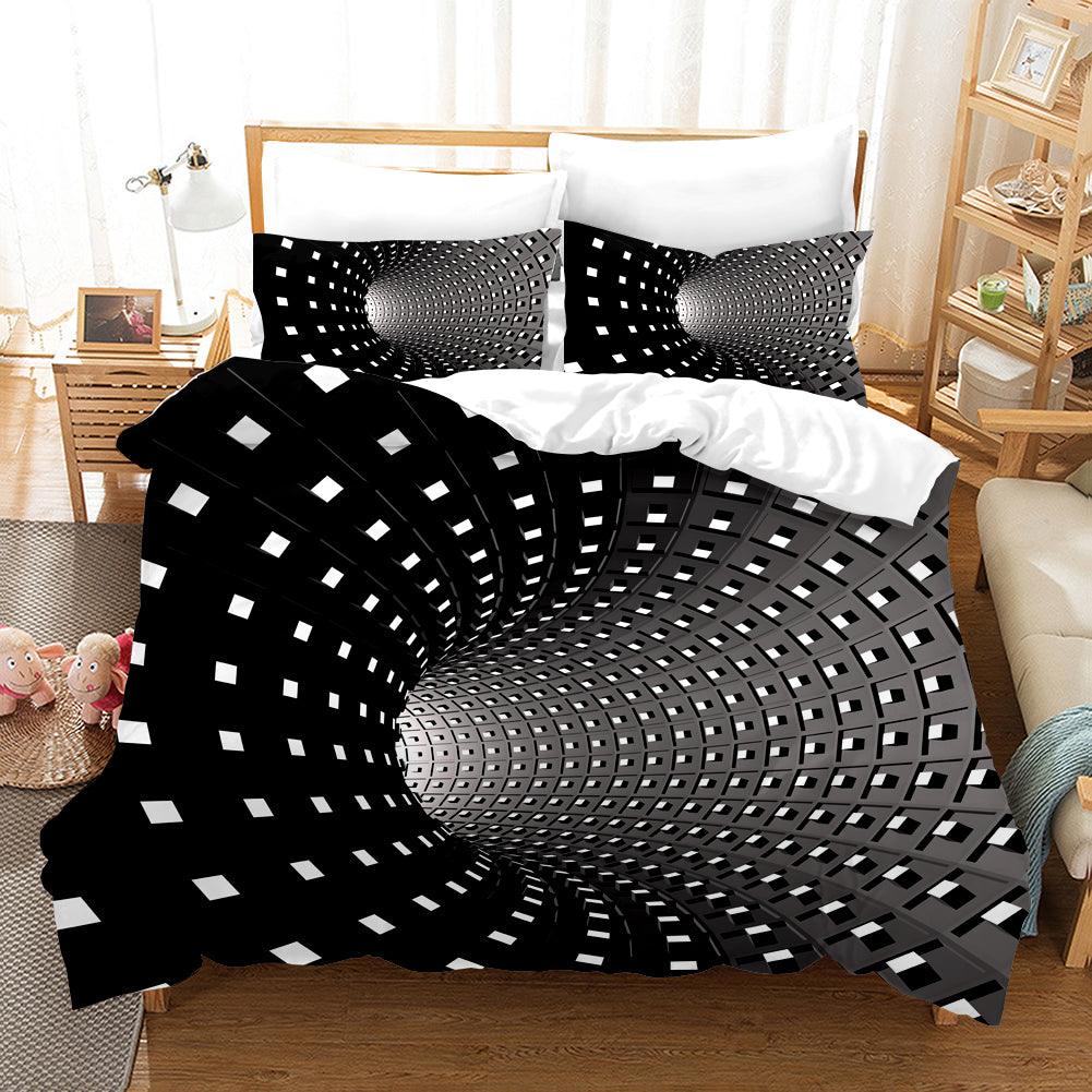 3D Black Tunnel Quilt Cover Set Bedding Set Pillowcases 112
