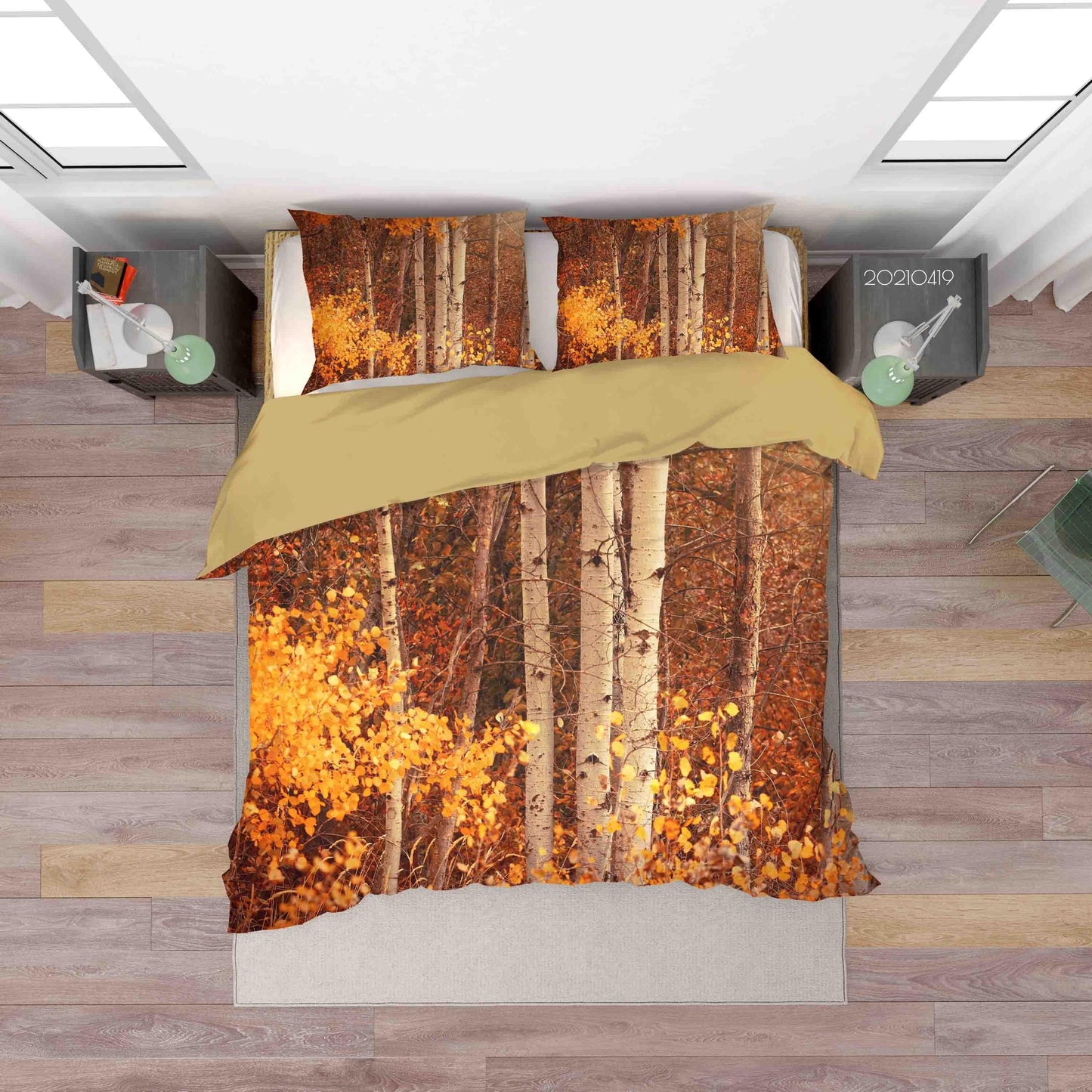 3D Autumn Forest Landscape Quilt Cover Set Bedding Set Duvet Cover Pillowcases 225