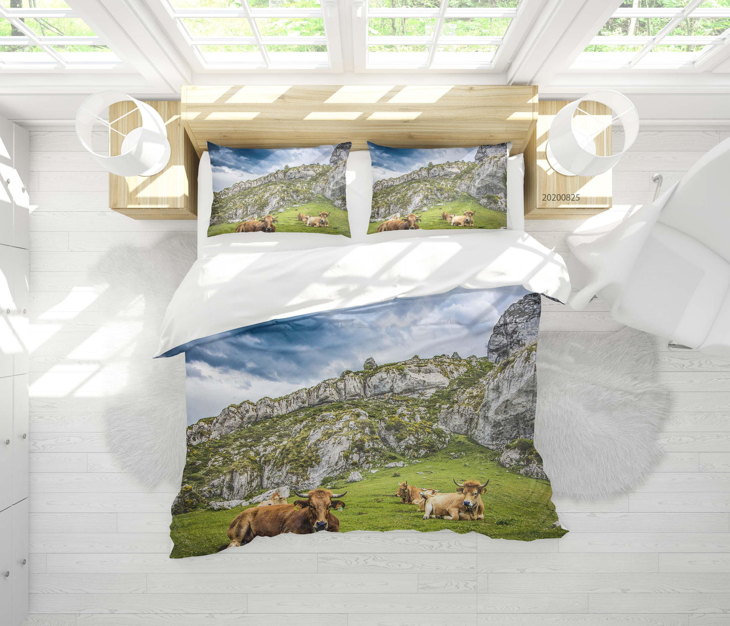3D Animal Forest Cow Quilt Cover Set Bedding Set Duvet Cover Pillowcases WJ 3333