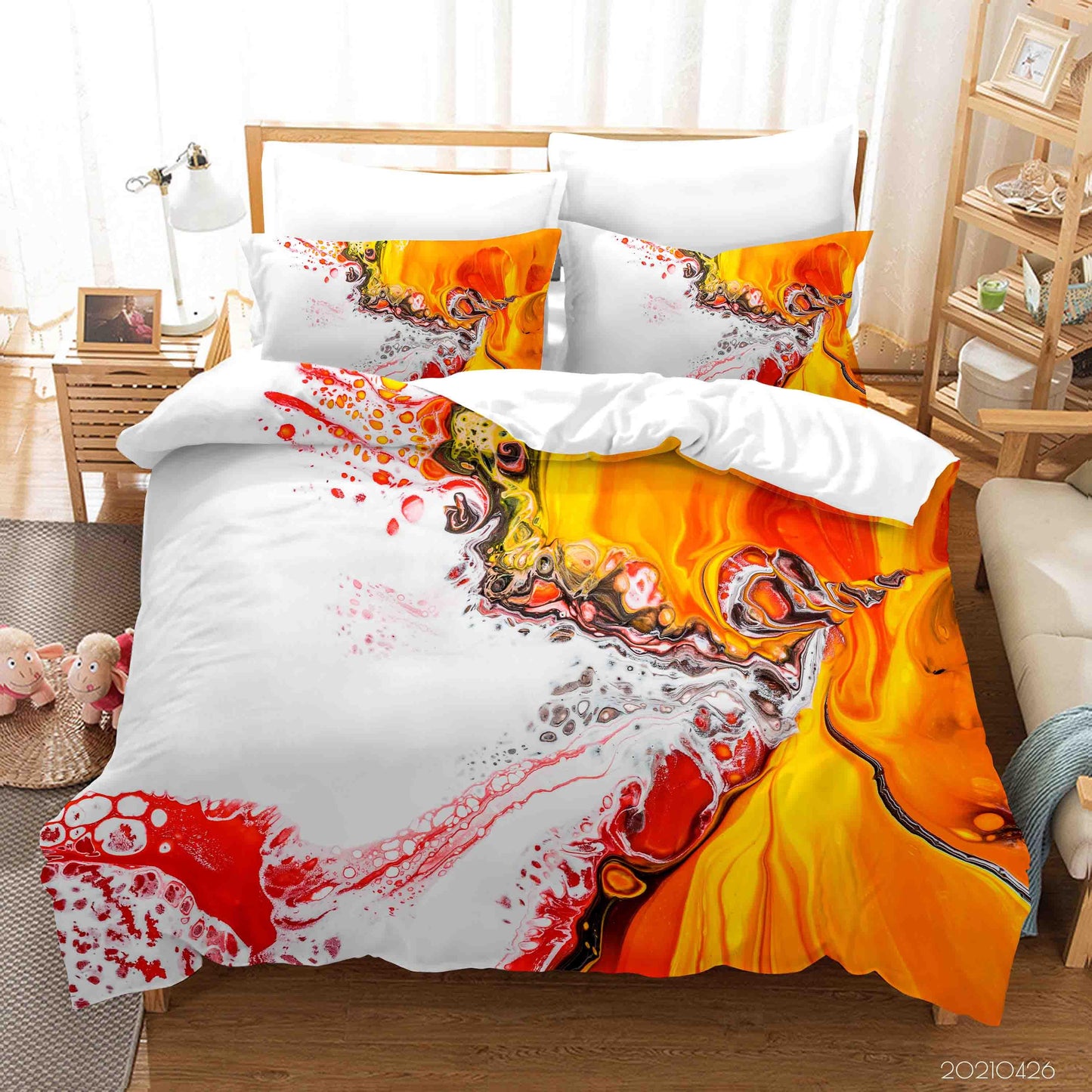 3D Abstract Color Pattern Quilt Cover Set Bedding Set Duvet Cover Pillowcases 300