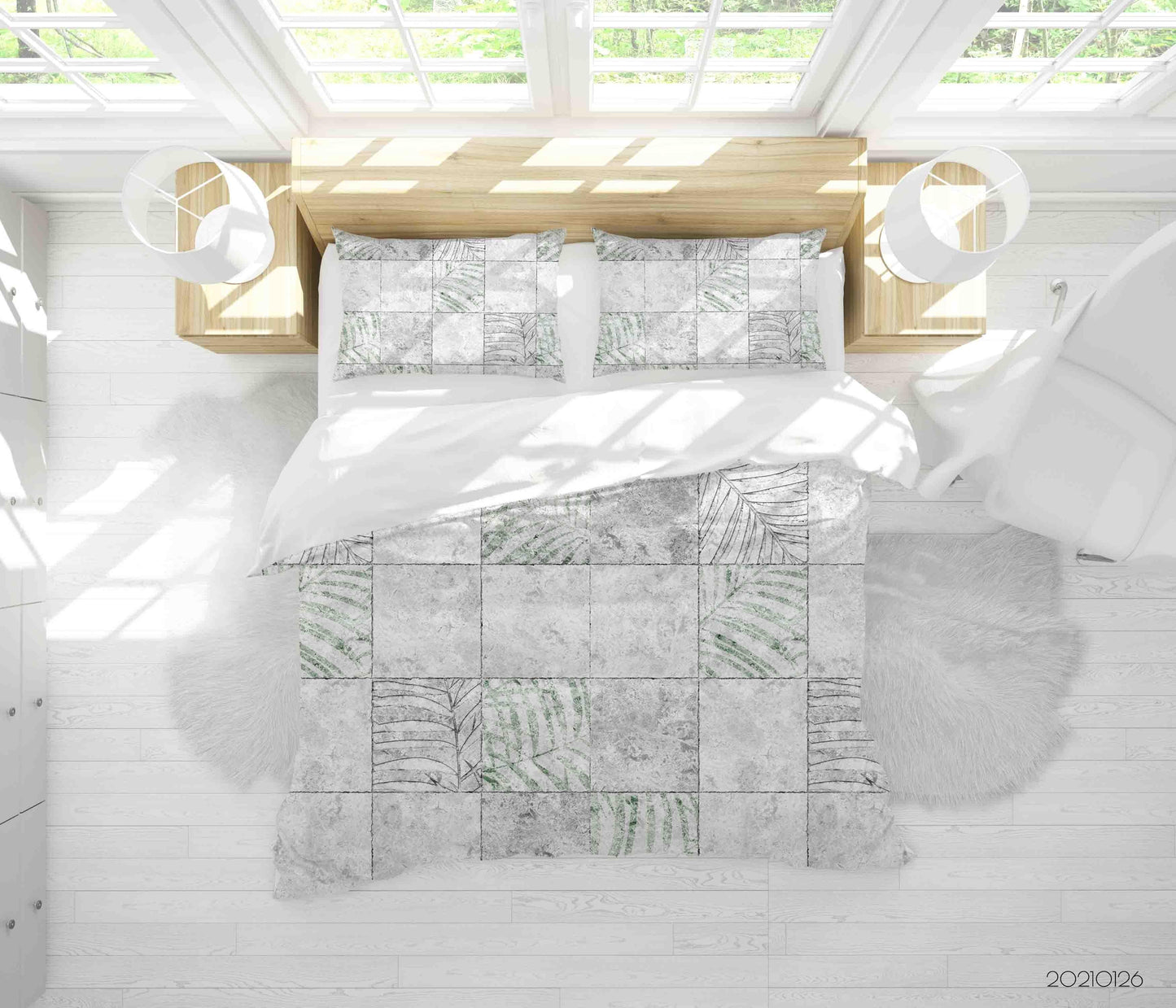 3D Abstract Marble Leaf Quilt Cover Set Bedding Set Duvet Cover Pillowcases 11
