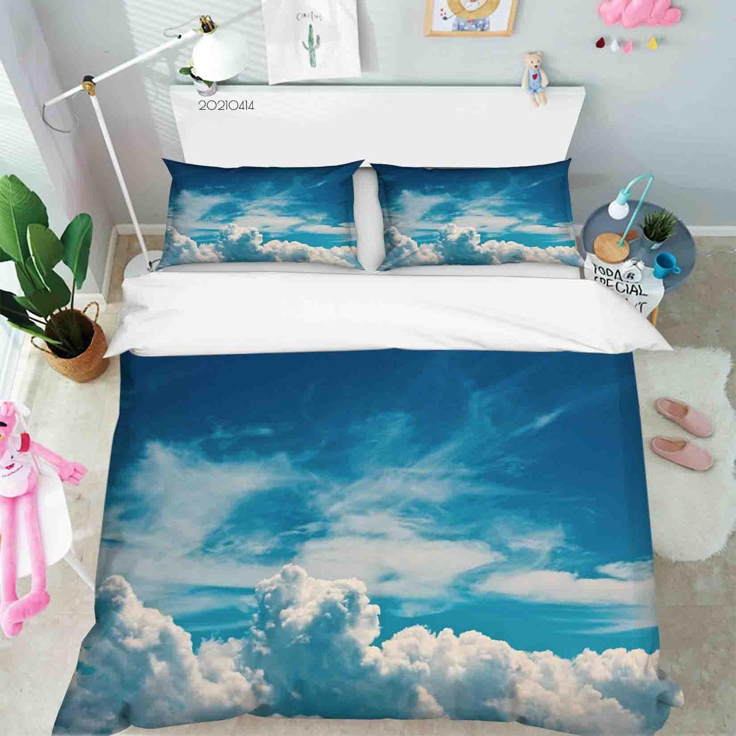 3D Blue Sky White Cloud Quilt Cover Set Bedding Set Duvet Cover Pillowcases 15