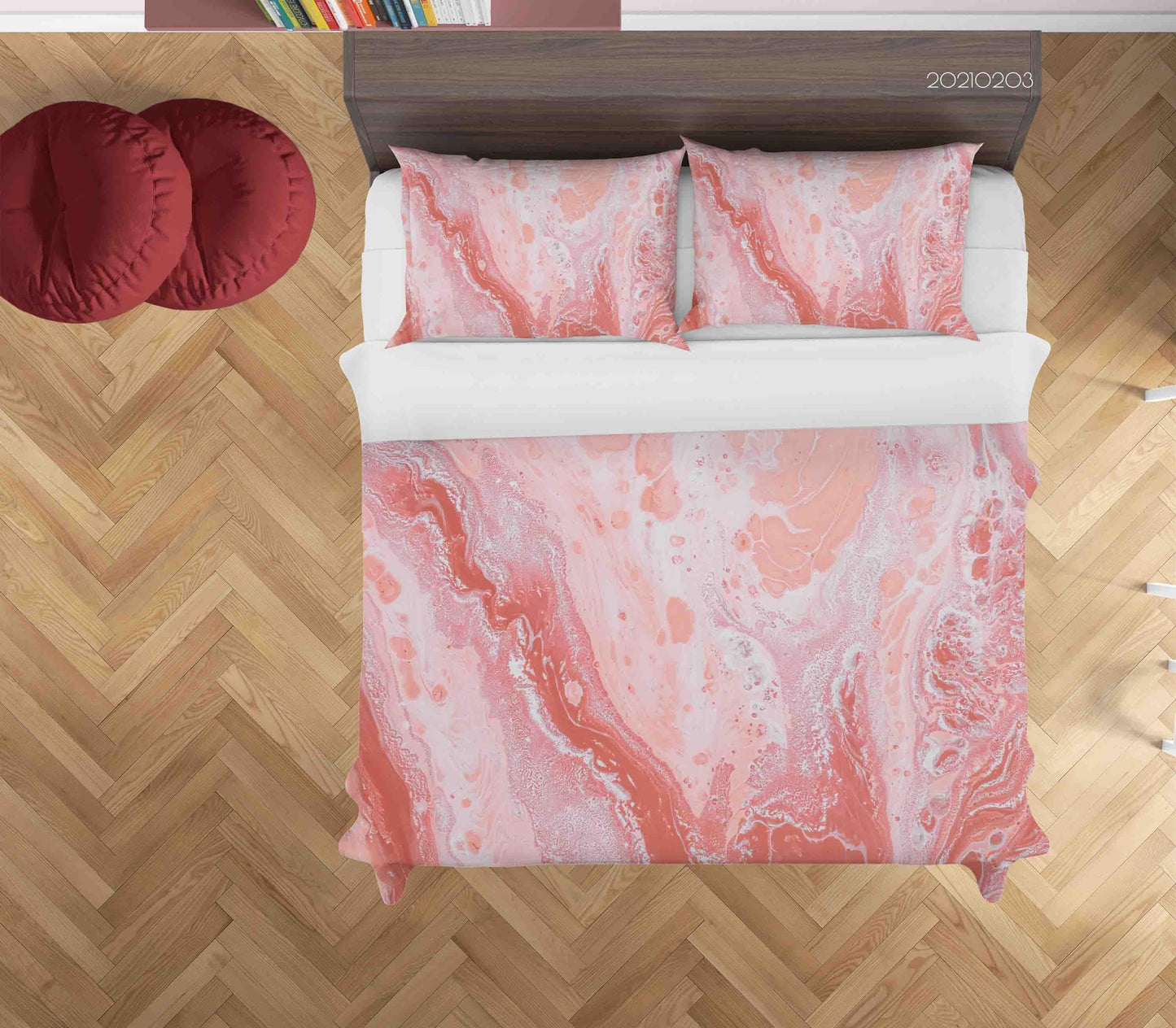 3D Abstract Pink Marble Texture Quilt Cover Set Bedding Set Duvet Cover Pillowcases 54