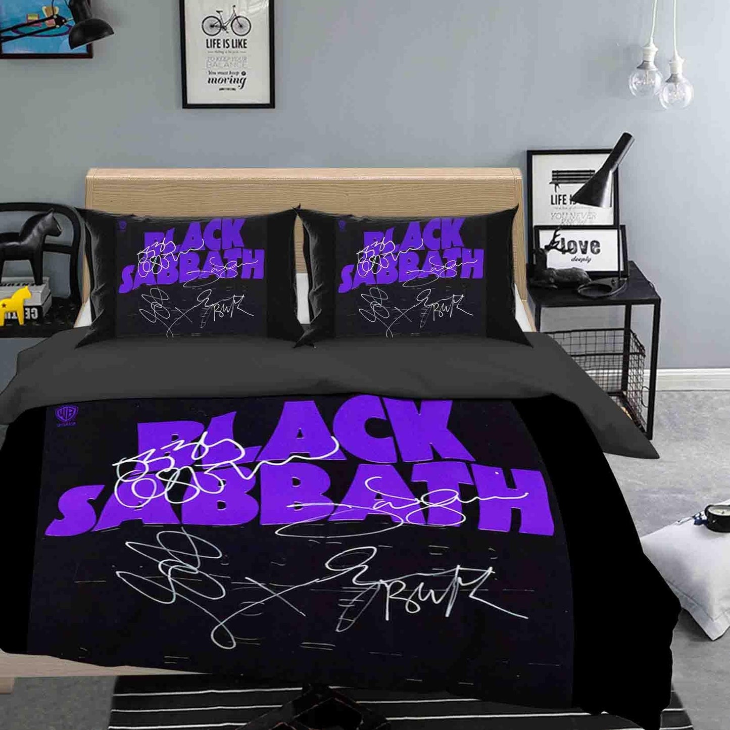 3D Black Sabbath Signature Quilt Cover Set Bedding Set Duvet Cover Pillowcases SF69