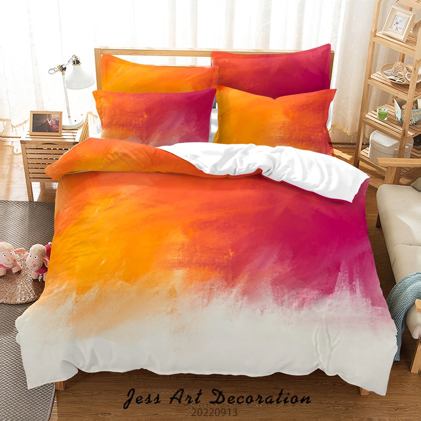 3D Abstract Sunrise Ripple Quilt Cover Set Bedding Set Duvet Cover Pillowcase 100