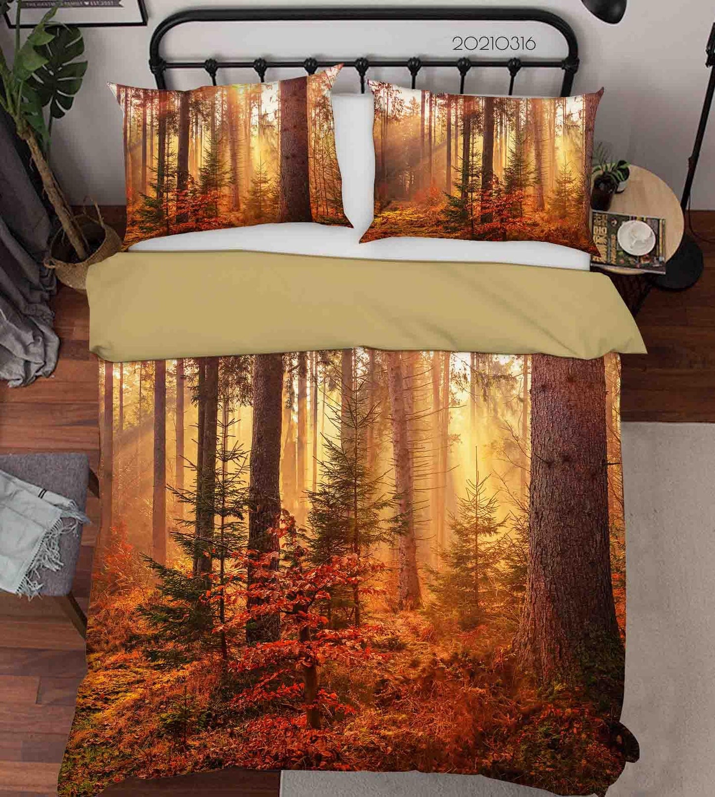 3D Autumn Sunshine Forest Quilt Cover Set Bedding Set Duvet Cover Pillowcases 163